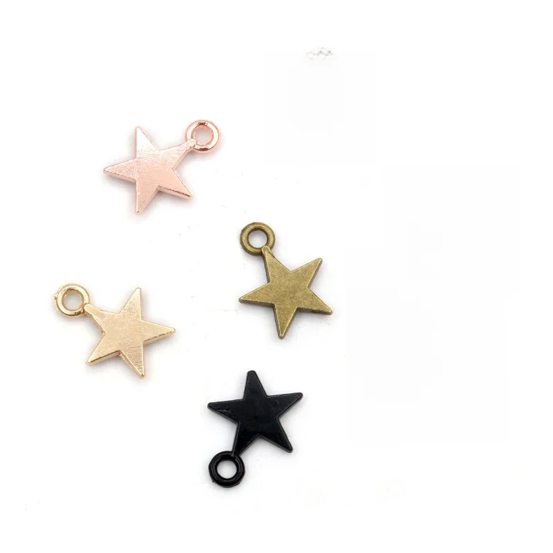 100 Stück 11 x 8 mm Metall-Zink-Legierung MINI fünfzackiger Stern Charms passen Schmuck Anhänger Charms Zeug DIY handgemachtes Handwerk