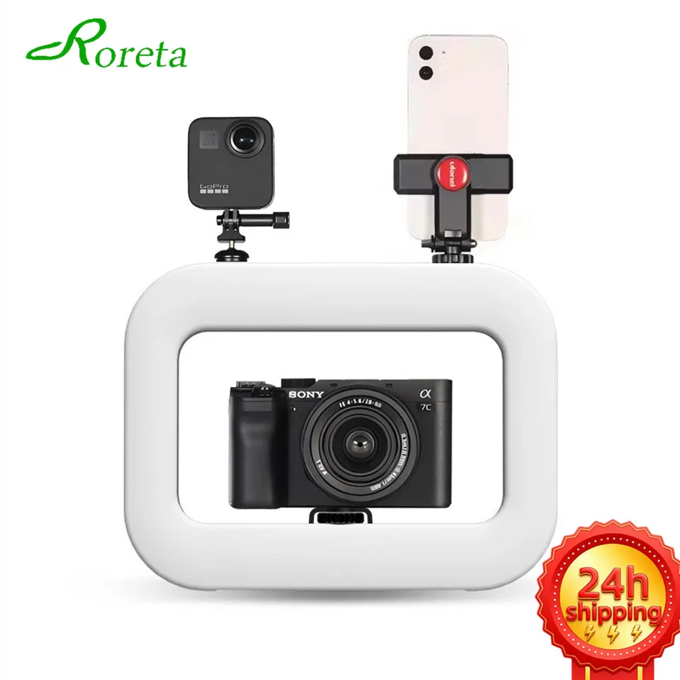 

Новый портативный кольцевой LED-светильник 2026 года с аккумулятором для мобильных телефонов, для прямых трансляций и селфи, с креплением для телефона