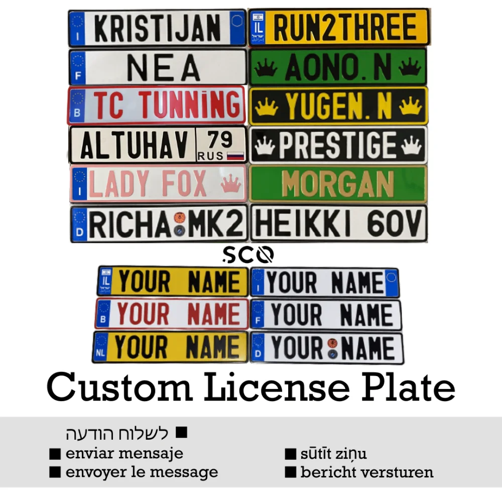 EU License Plate Custom EU Type License Plate Car Show License Plate Car Meeting Number Plate Aluminium Car Accessory Tuning