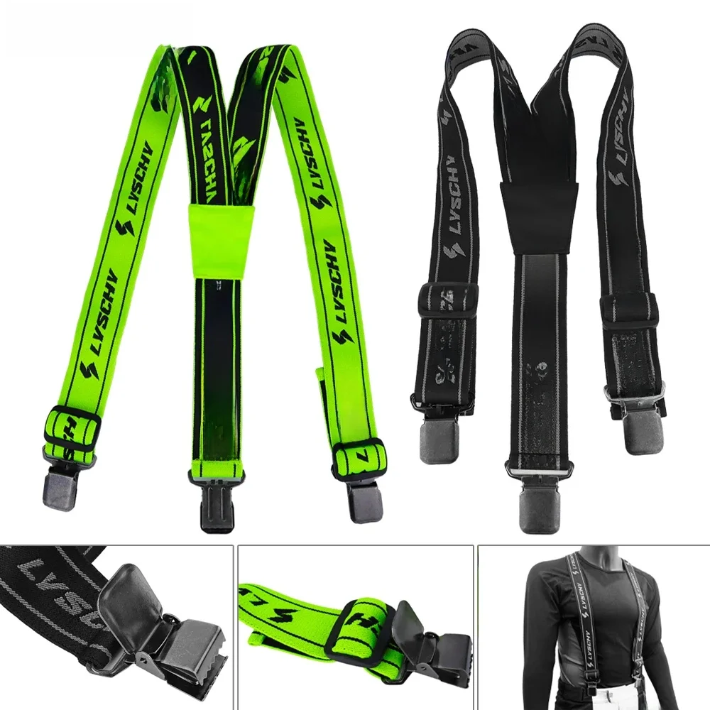 Brand New Heavy Duty Braces Pant Suspenders Adjustable Y Back Suspender Straps Motorcycle Racing Pants Snow Jet Apparel Parts L — zdjęcie 2