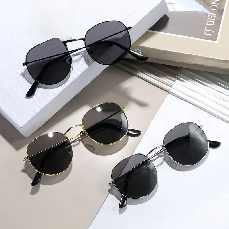 Okrągłe okulary przeciwsłoneczne męskie Vintage metalowe okulary przeciwsłoneczne dla kobiet luksusowej marki gogle okulary przeciwsłoneczne damskie okulary przeciwsłoneczne dla kobiet mężczyzn ﻿ — zdjęcie 2