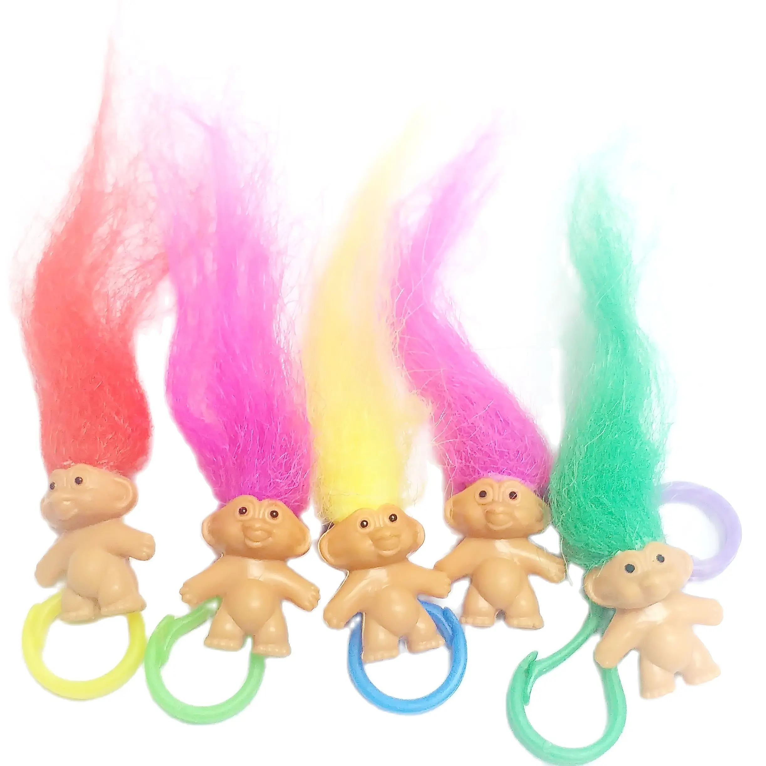 12Pc Lucky Troll 25mm with Plastic Clip Birthday Christmas Party Favor Game Gift Pinata Bag Filler Loot Gag Novelty Children Fun