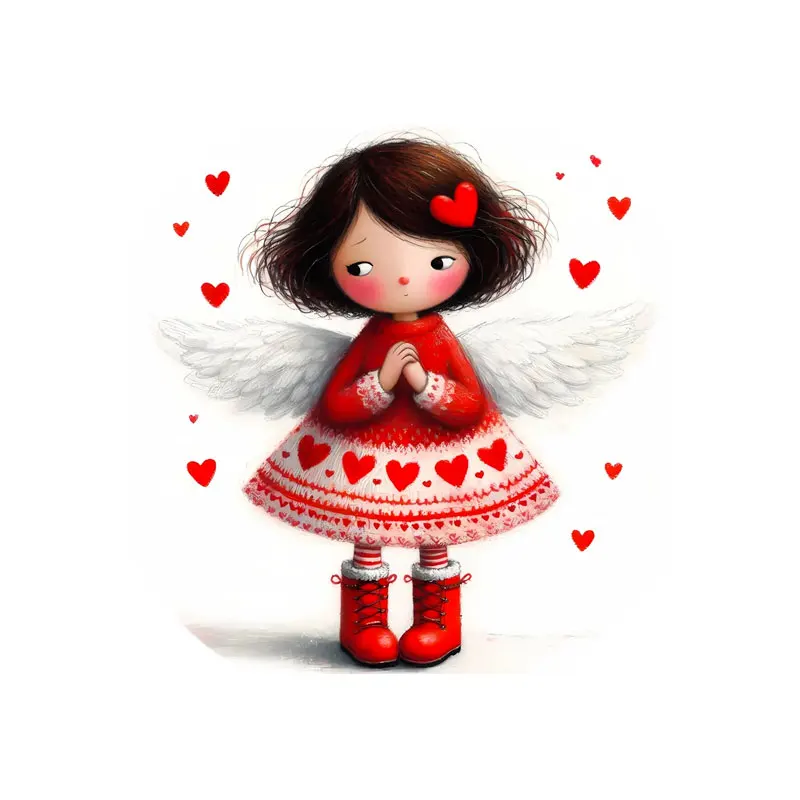 Fantaisie Valentine fille 12mm/14mm/16mm/18mm/20mm/25mm rond Photo verre cabochon démo dos plat résultats de fabrication