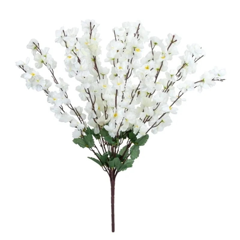 18 Branches Multi-Branch Spring Branch White Decorative Artificial Flower