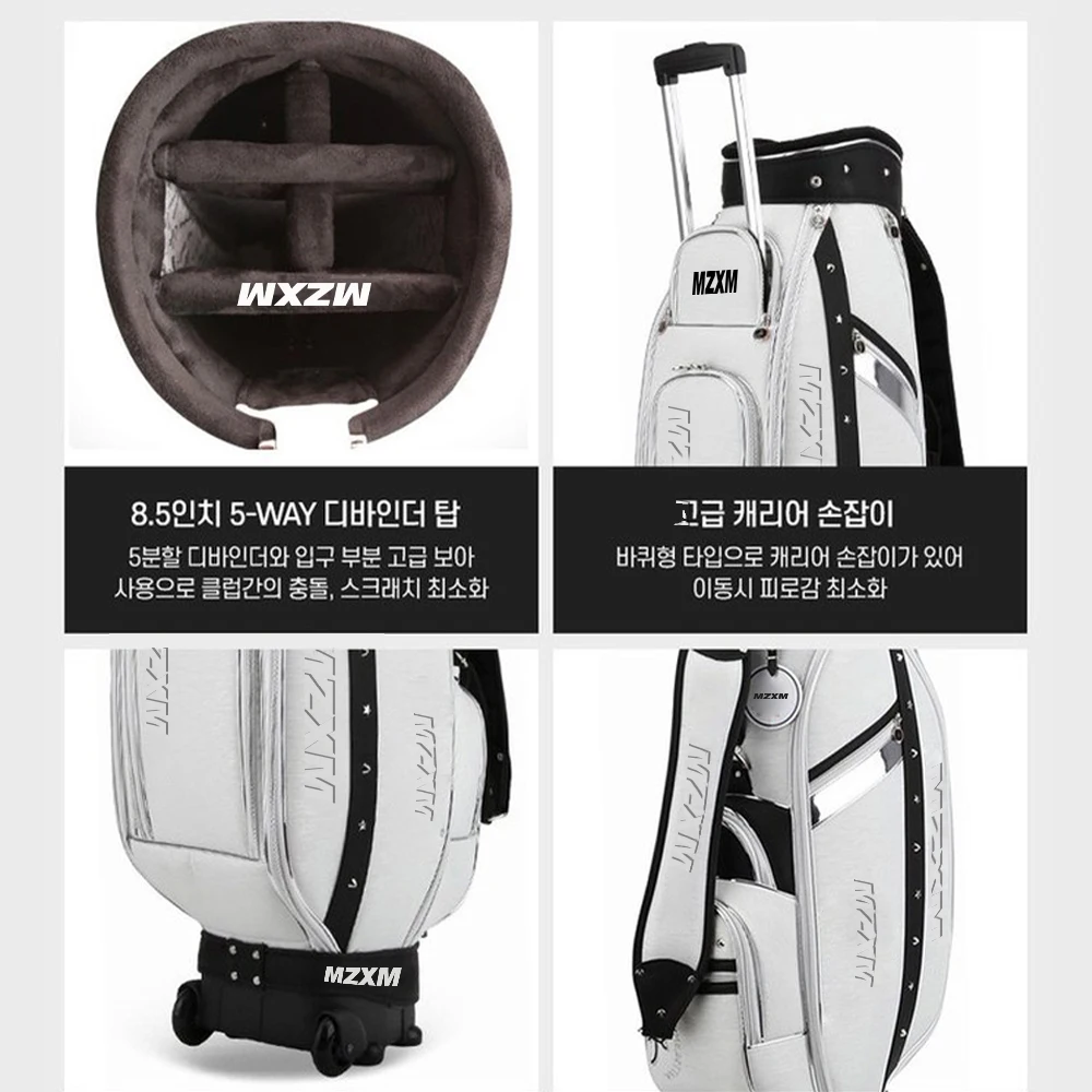 Golf Club Bag with Luxury and Gentleman Style Waterpoof Basic Color Golf Caddy Bag High Quality Leather Large Capacity Golf Bag