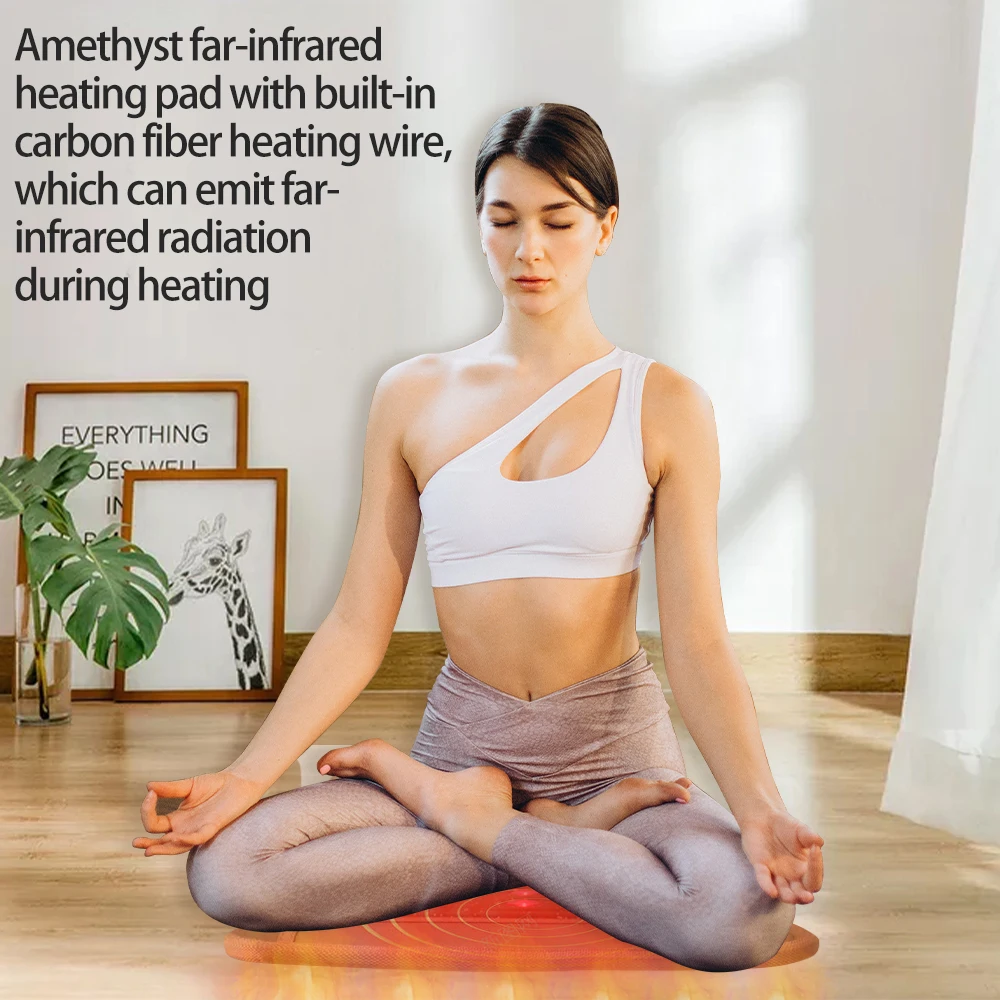 Photon Infrared Lamp Massage Heating Pad Tourmaline Yellow Jade Pad Square Pad 45x45cm To Relieve Sitting Pain