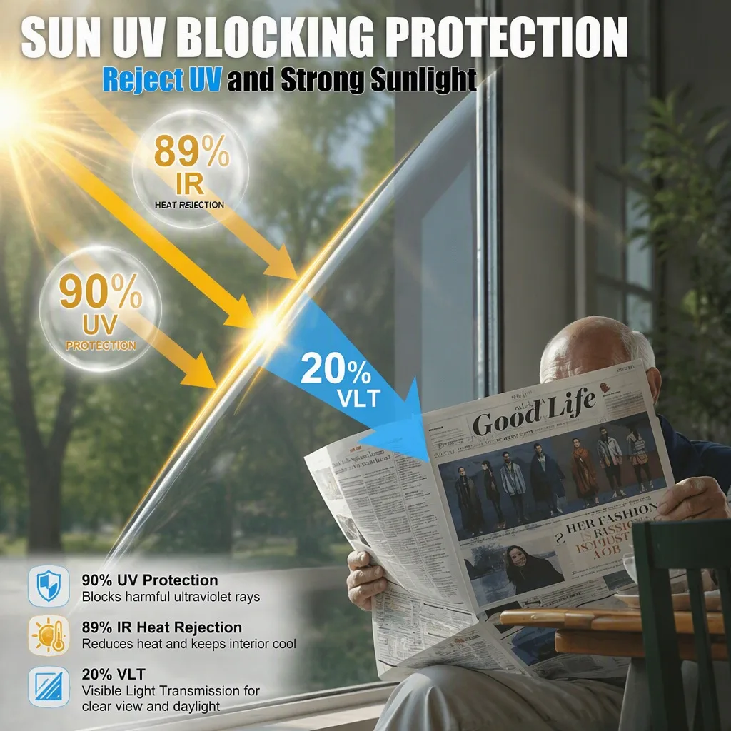 Mirror Privacy Window Film Self Adhesive Heat Control Sun Block Removable for Home Shower Glass Door
