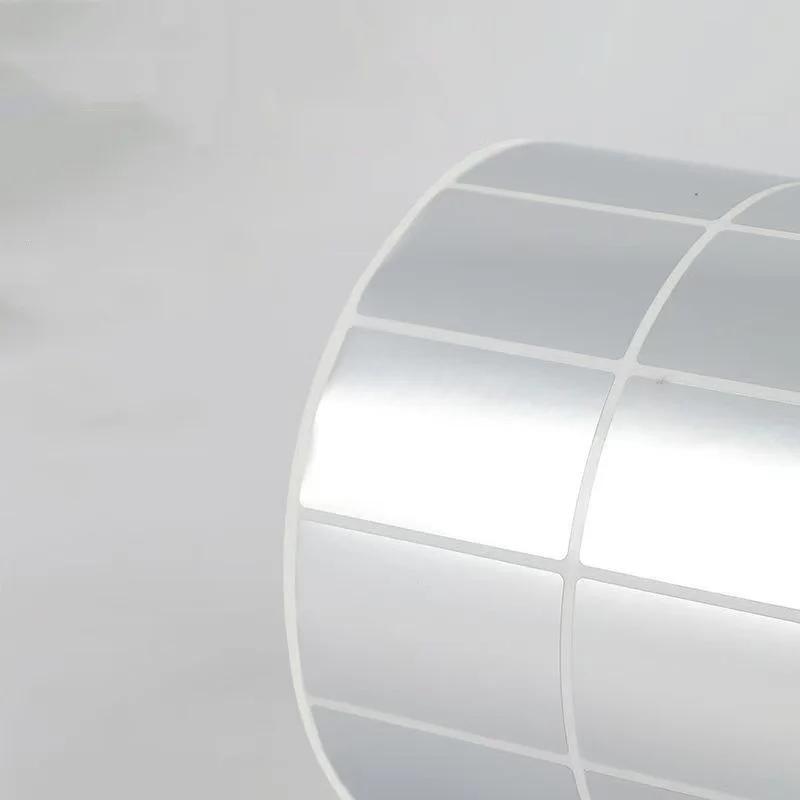 Matte silver-coated composite PET film self-adhesive labels, vinyl adhesive, heat-resistant silver pet label stickers for semico