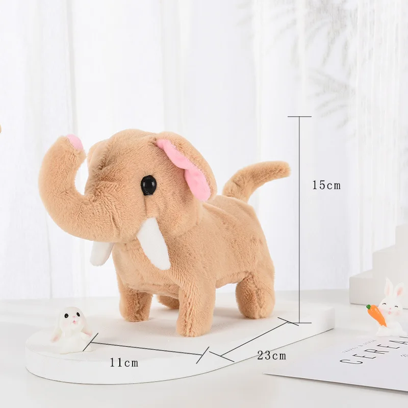 Robot éléphant en peluche électronique, jouet Animal en peluche, mignon, Animal de compagnie électrique, cadeaux de noël pour enfants