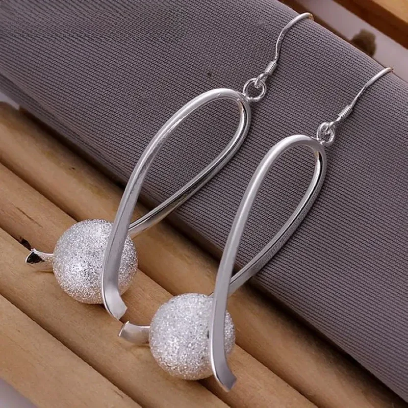 925 Sterling Silver dla kobiet kolczyki ślubne pani modny ładny prezent świąteczny moda impreza Kolczyk Biżuteria cena fabryczna — zdjęcie 2