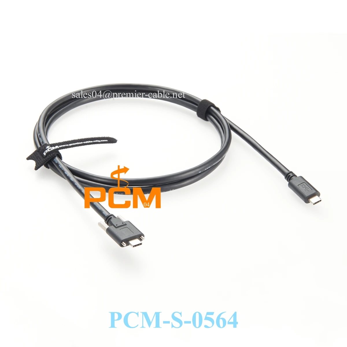 Screw Lock Type-C male Cable panel mount USB 3.1 10Gbps 5A Power cable for Industrial Equipment and High Vibration Environment