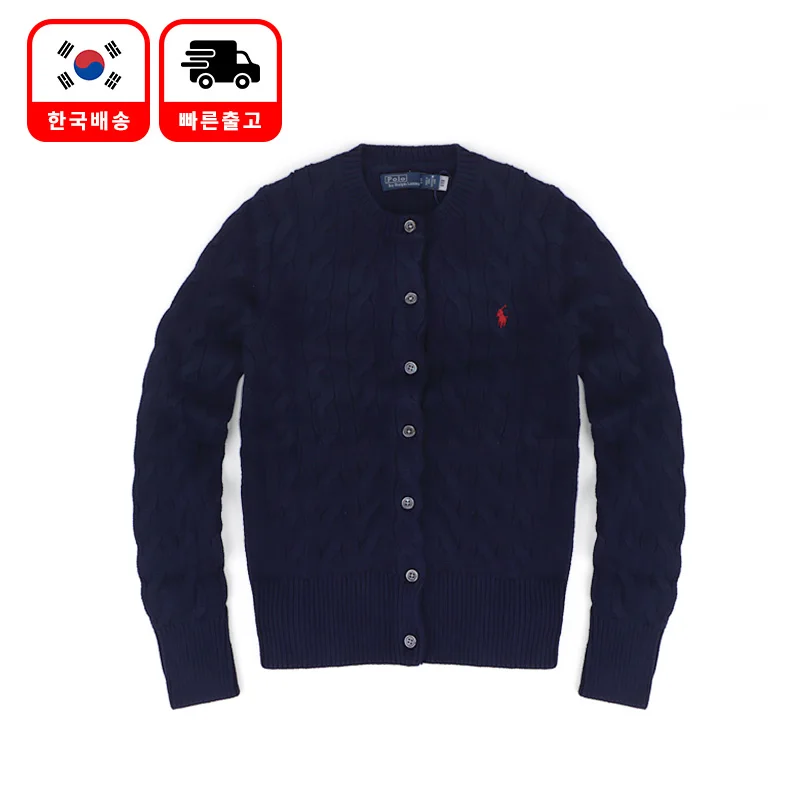 سترة بولو رالف لورين النسائية المحبوكة بالكابل