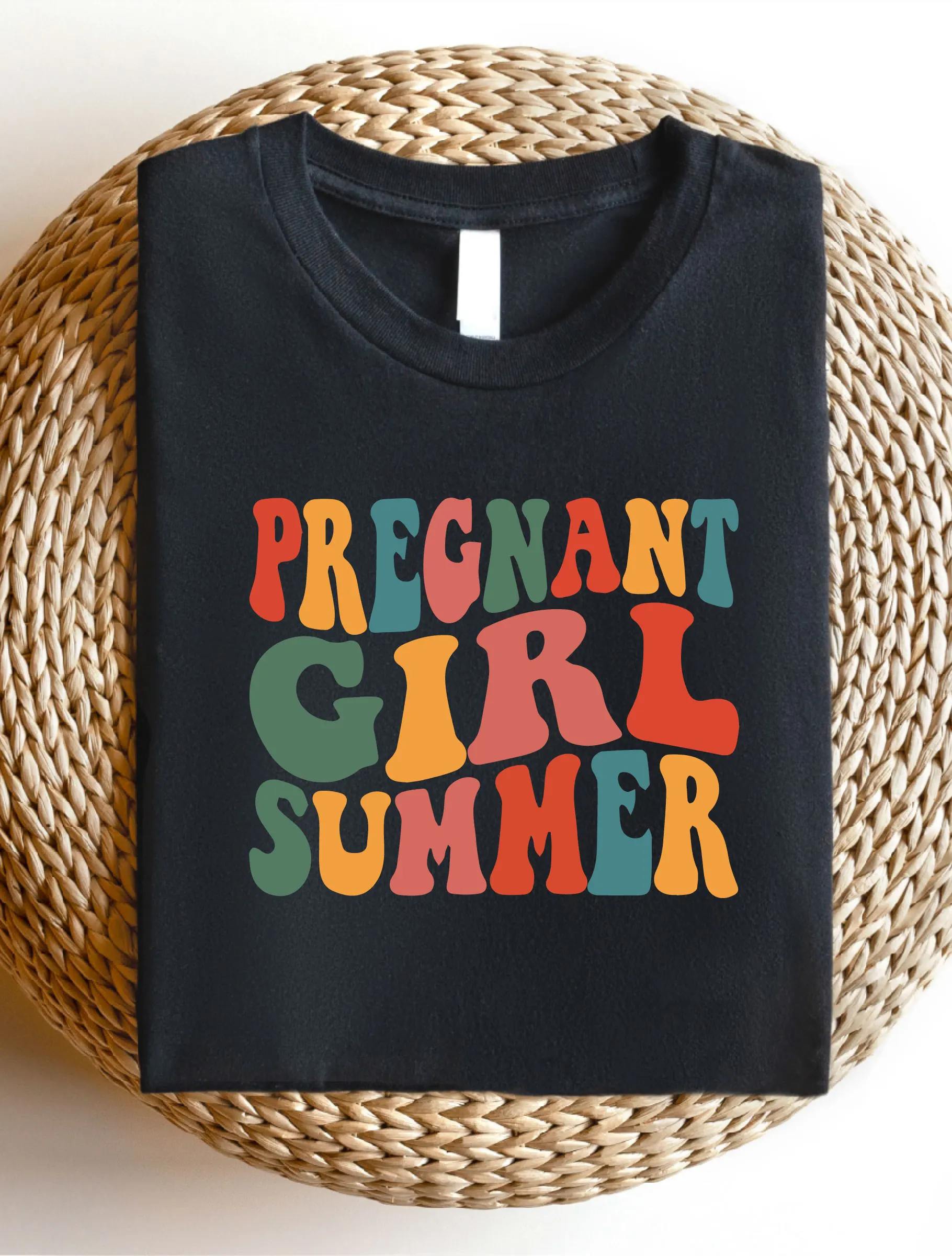 Maternity Slogan Letter Printed Shirt, Short Sleeve Summer Pregnancy T-Shirt, Pregnant Women Casual Tee