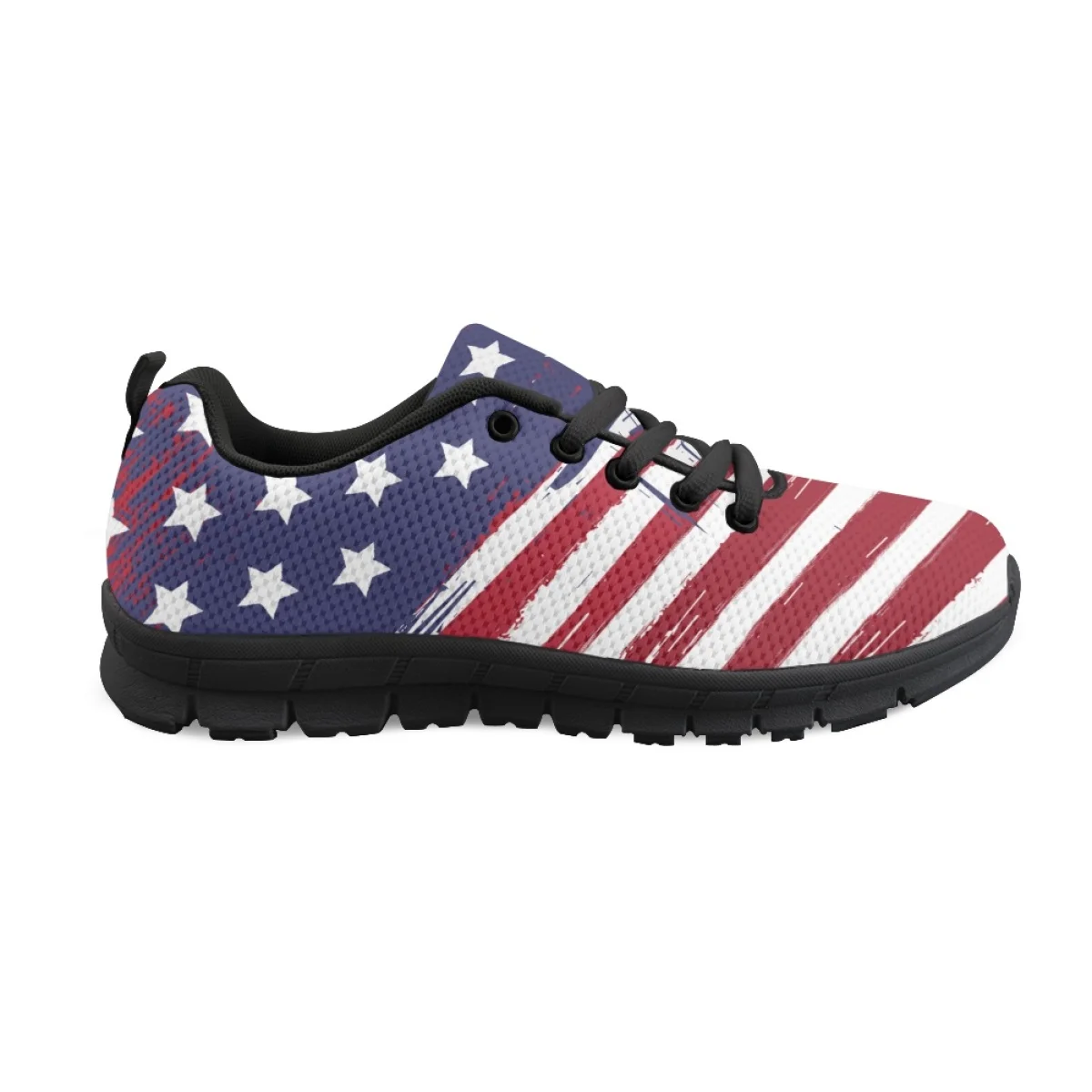 Sneakers for Women United States Country Flag Pattern Non-slip Platform Shoes Outdoor Work Breathable Wear-Resistant Flats Shoe