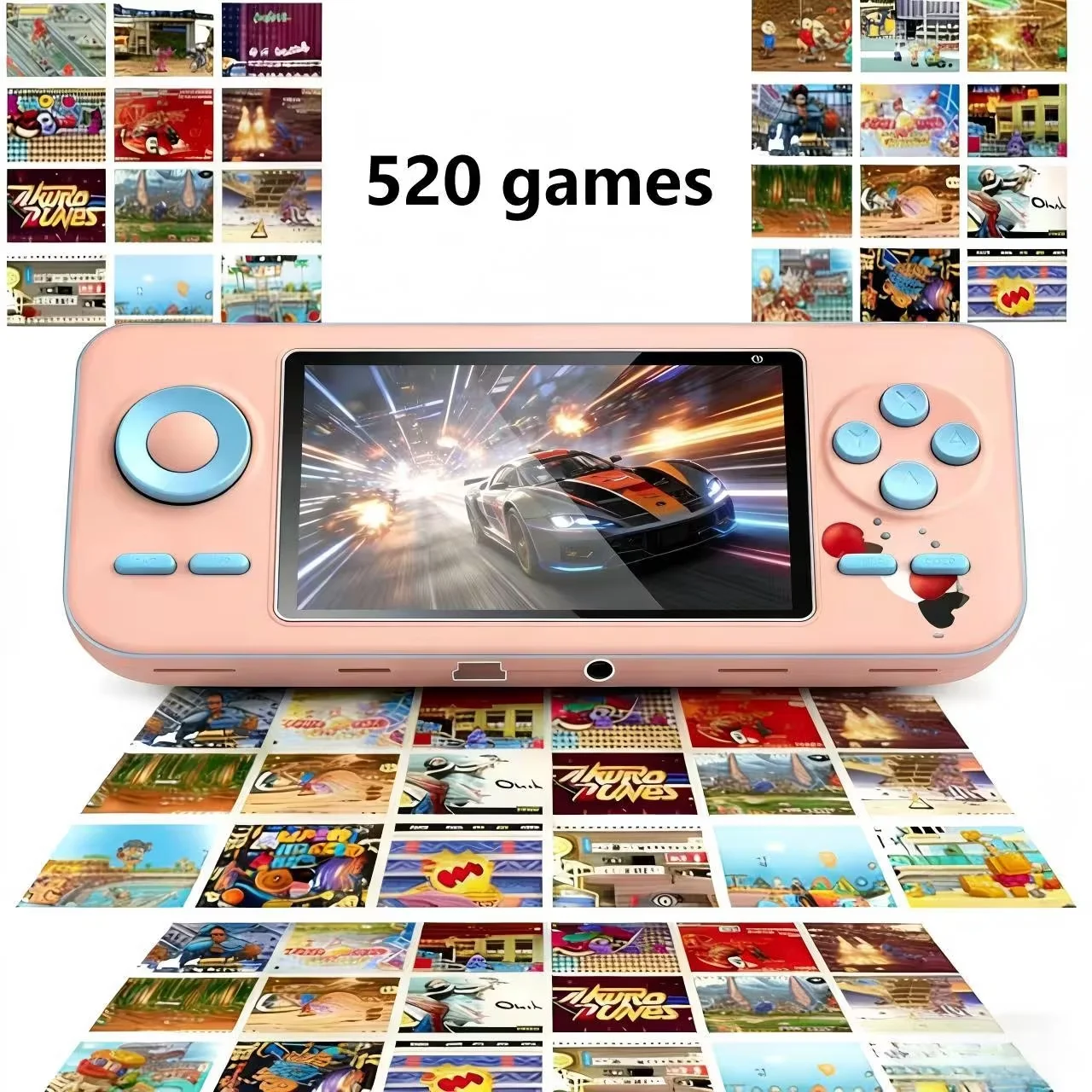 Console di Gioco Portatile Retro con 500 Giochi e Controller - Lunga Durata della Batteria e Supporto per Display Multipli da 3.0 Pollici - Perfetta per Giocare