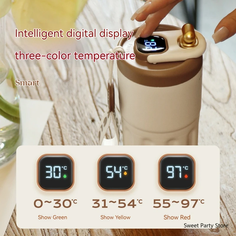 450ml Smart Travel Kaffeetasse Display LED Temperatur Thermoskanne Edelstahl isoliert Thermoskanne Flasche tragbare Vakuum flasche