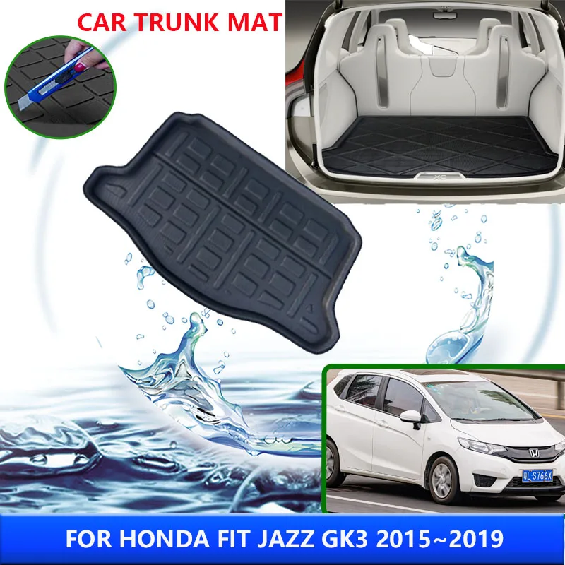 

Trunk Mat For Honda Fit Jazz 2015~2019 GK3 5 2016 2018 Rear Liner Cargo Tray Floor Carpet Mud Protector Car Interior Accessories