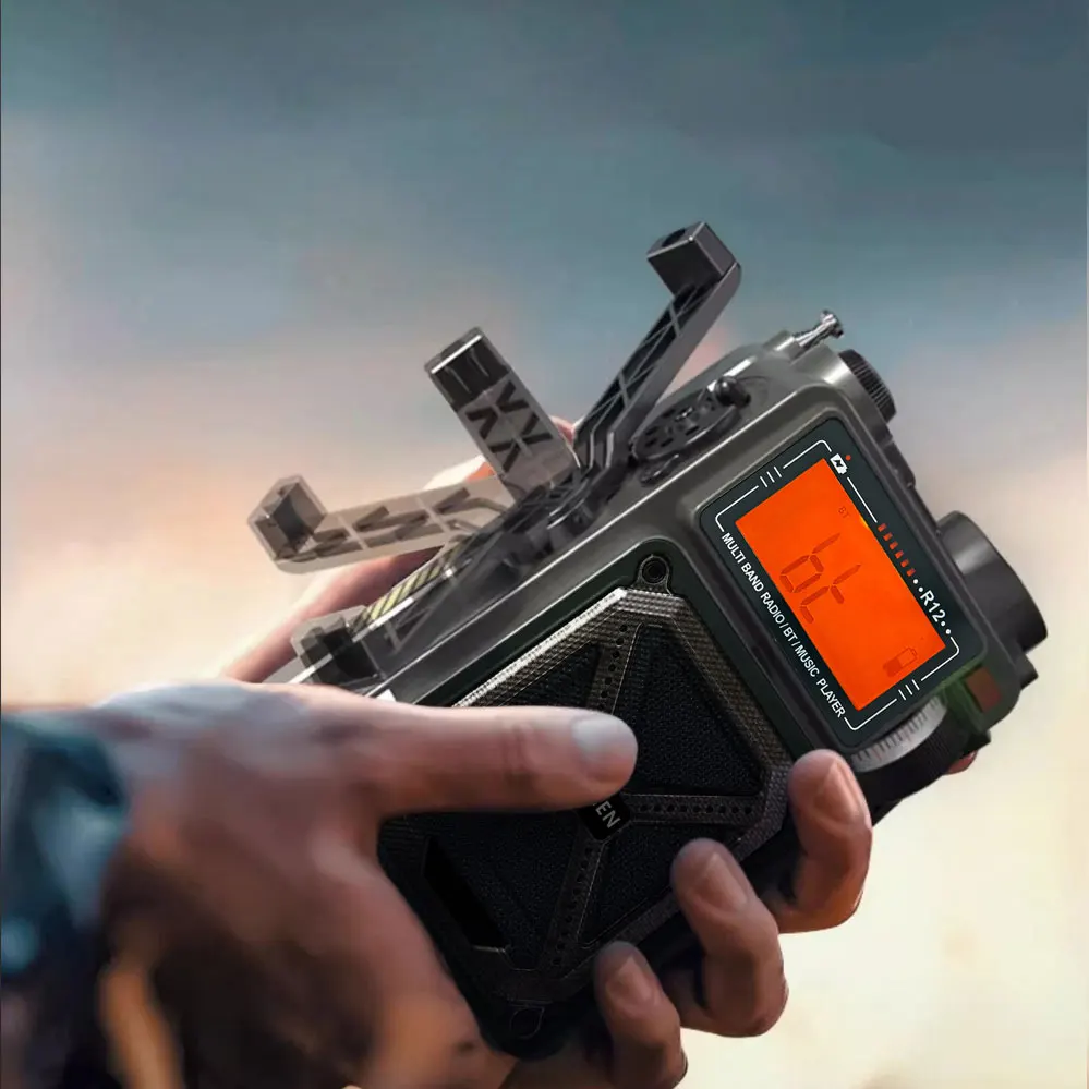 Degen R12 วิทยุดิจิตอลบลูทูธแบบเต็มแบนด์ฉุกเฉินมัลติฟังก์ชั่น