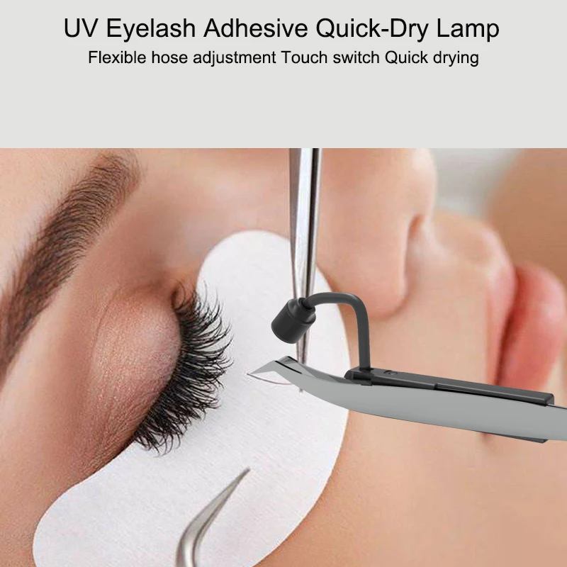 Mini Handheld Eyelash lamp tweezers UV combined convenient lamp for quick curing glue eyelash grafting nail art ink curing light