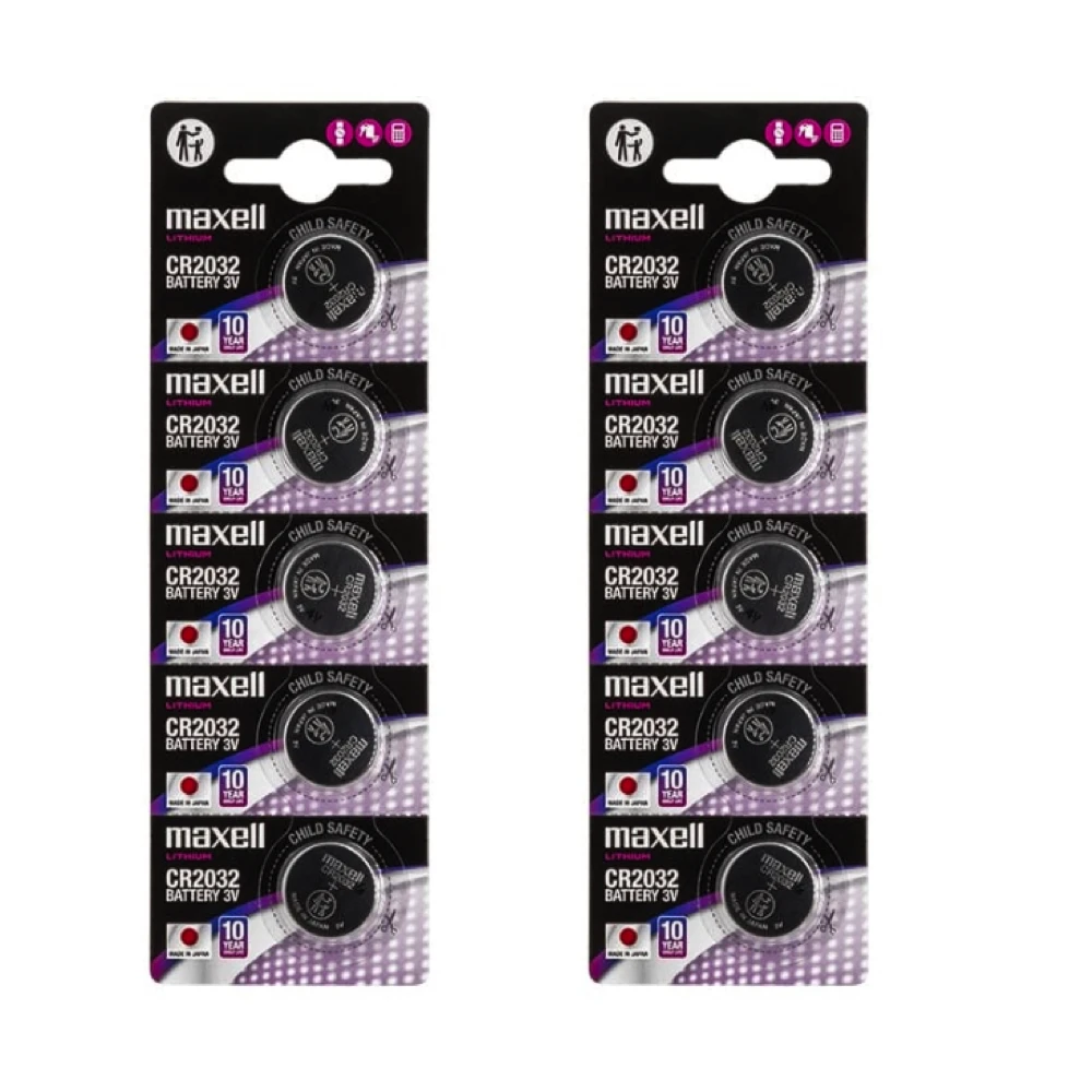 Dacada2005 10 pilas CR 2032 3V 2 Blister de 5 uni Alkalina Bateria Lithio