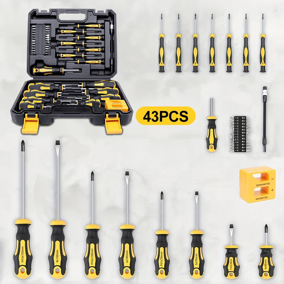 43 Piece Magnetic Screwdriver Set with Toolbox