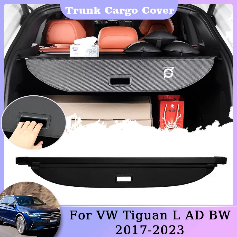 

Car Rear Trunk Cargo Cover For VW Volkswagen Tiguan L AD BW MK2 2017~2023 Luggage Retractable Shield Shade Curtain Accessories