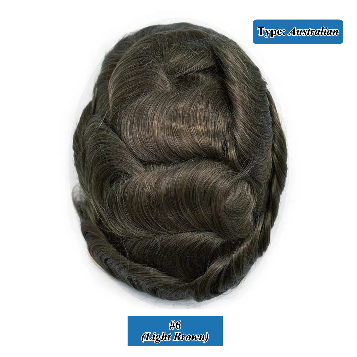 Men's Realistic Toupee 100% Human Hair Replacement