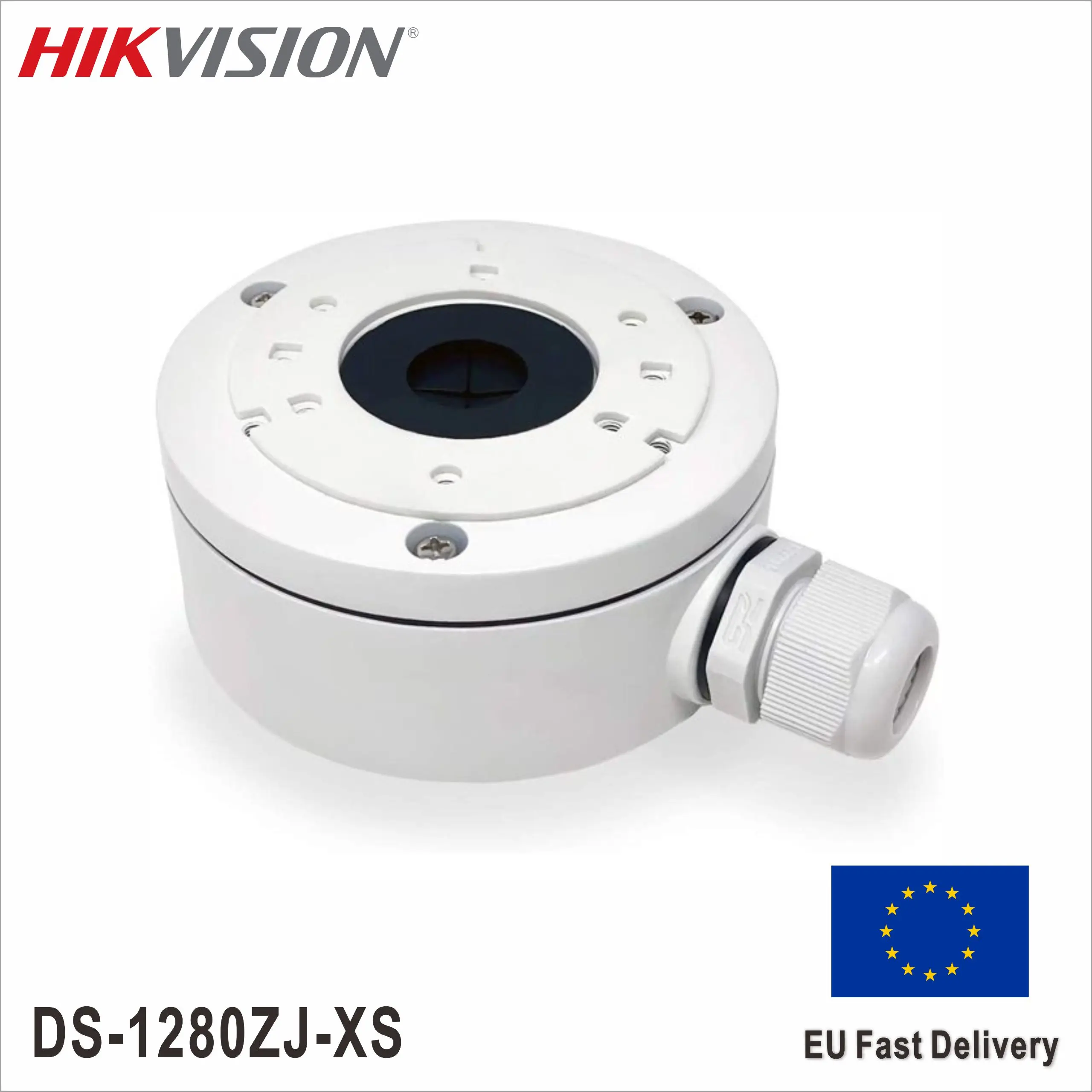 Original Hikvision DS-1280ZJ-XS White Aluminum Alloy Junction Box Mount Bracket for Dome Bullet Camera