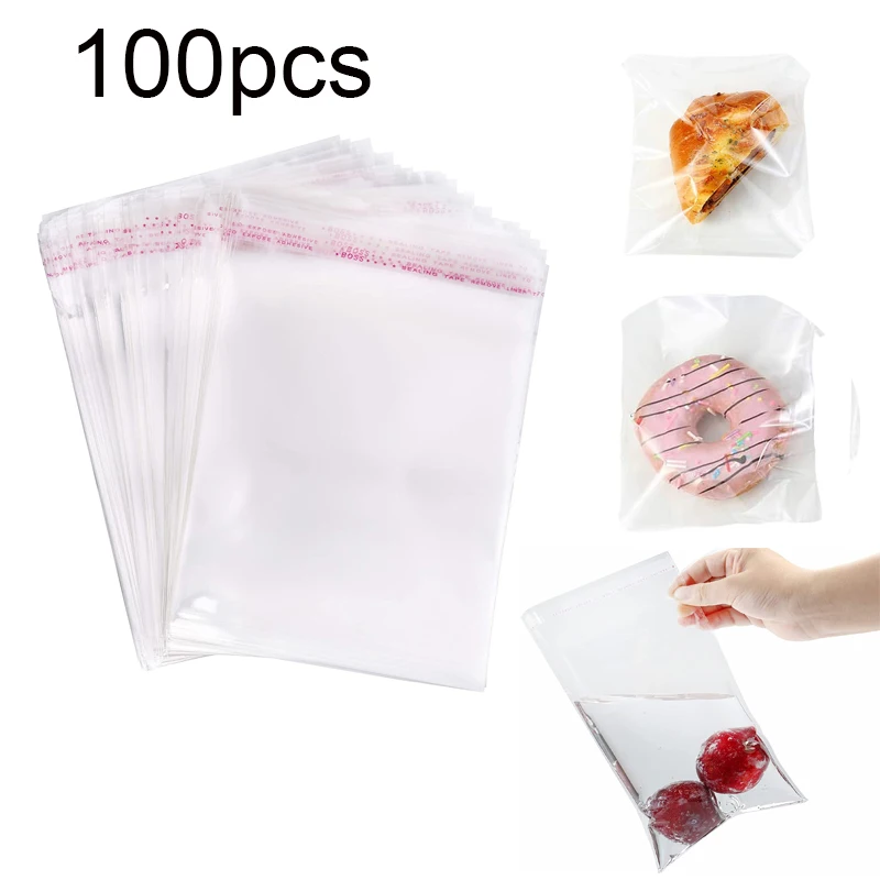 100pcs4x6-16x16cm Wholesale Various Models Resealable Poly Bag Transparent  Plastic Bags Self Adhesive Seal Jewellery Making Bag