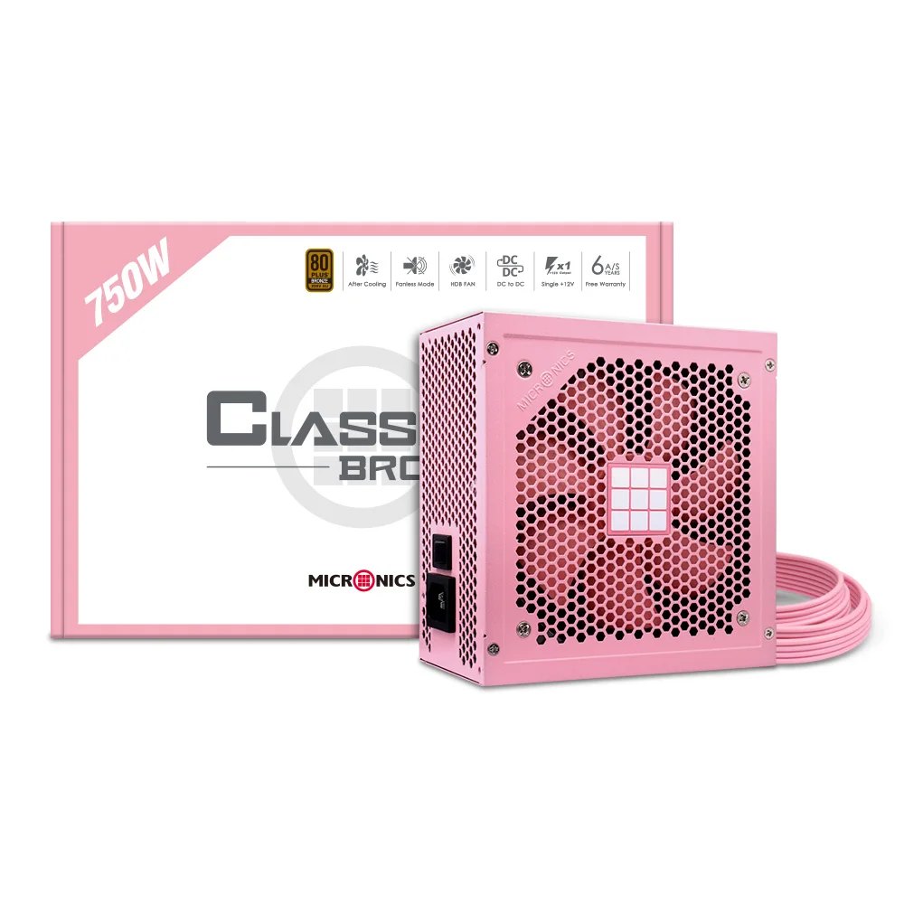 MICRONICS Classic II 750W 80PLUS BRONZE 230V EU HDB (Pink)