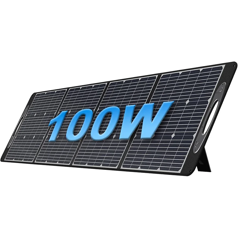 OUKITEL PV100 100W Tragbares Solarpanel, IP68 Wasserdicht, Faltbares Solarpanel mit 21V Ausgang, Verstellbarer Ständer für Solargenerator