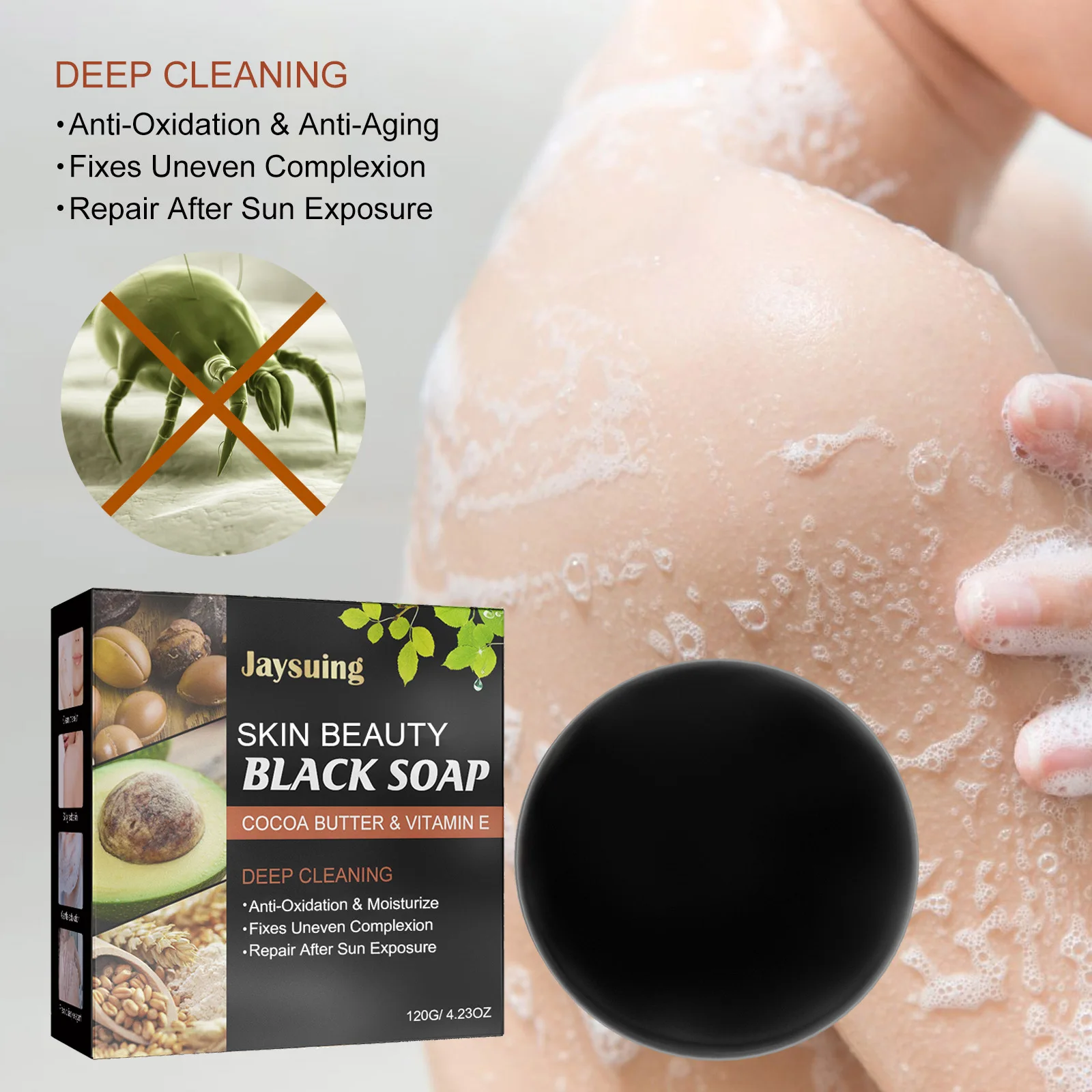 Anti Acne Bath Soap Bar Exfoliating Remove Pimple Mites Acne Marks Anti Oxidation Oil Control Cleansing Body Hair Shower Soap