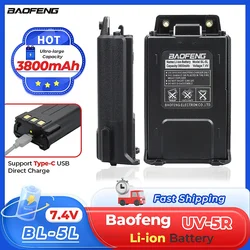 BAOFENG 3800mAh akumulator USB typu C o dużej pojemności do radia BF UV-5R UV-5RA UV-5RE BF-F8 UV-5RB UV-5RD UV-5RE UV-5RO