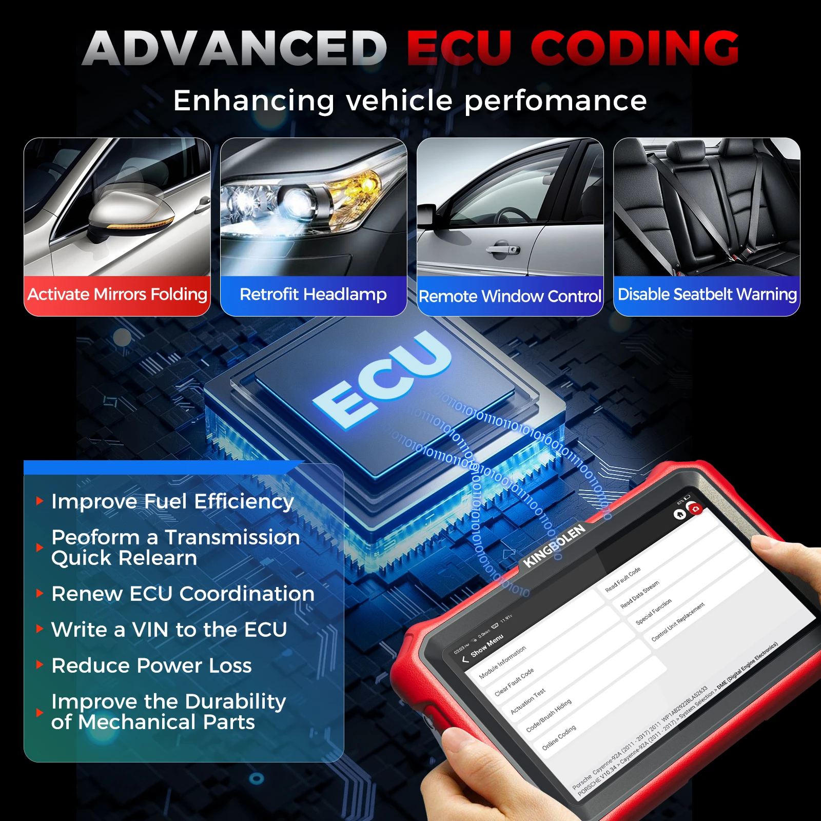 Picture 4: KINGBOLEN K8 PRO Car Diagnostic Scan Tool Bidirectional ECU Coding All Free