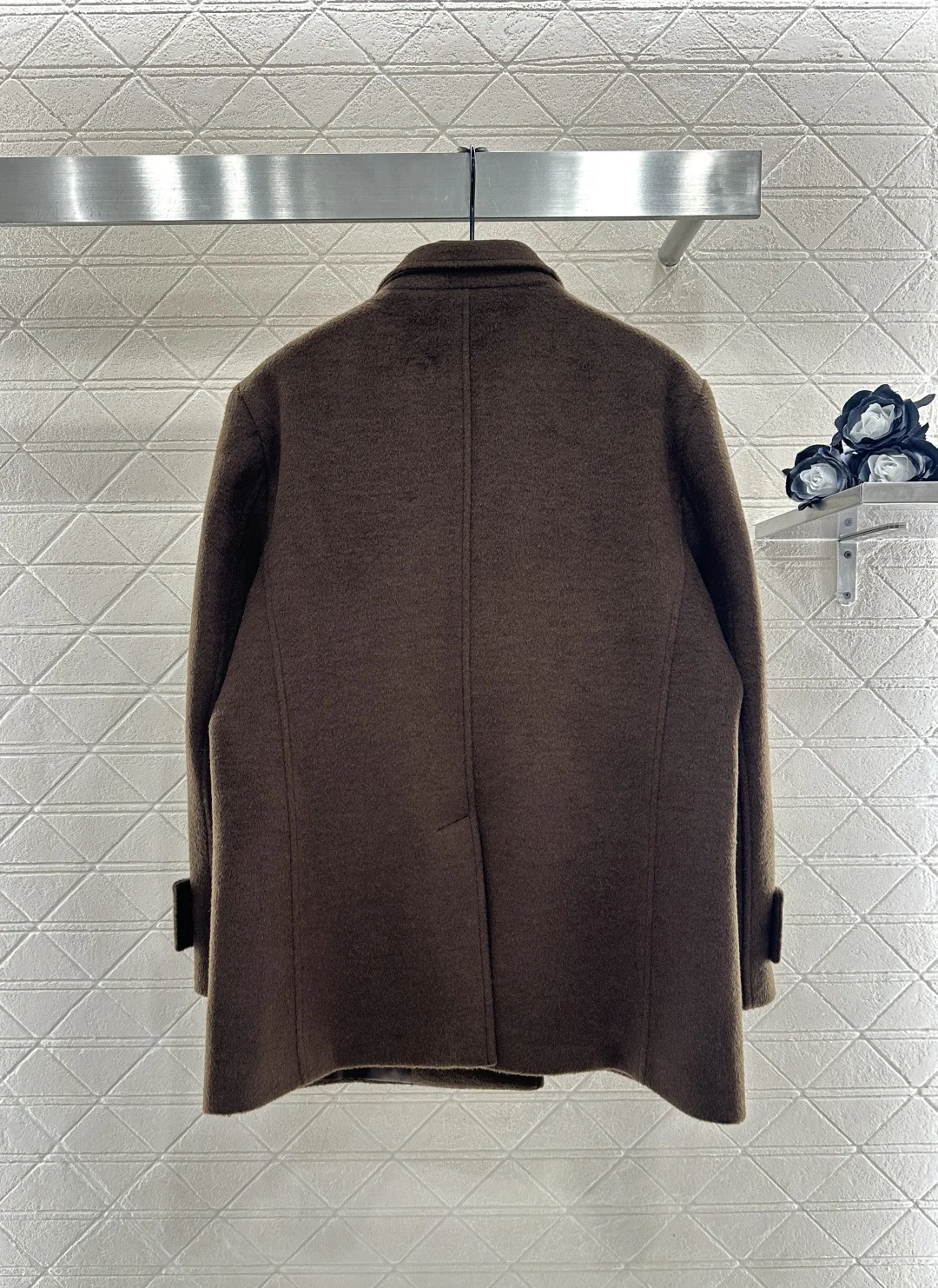 

25 Autumn/Winter New Women's High Quality Suit Jacket with Flip Collar Retro Medium Length Coat