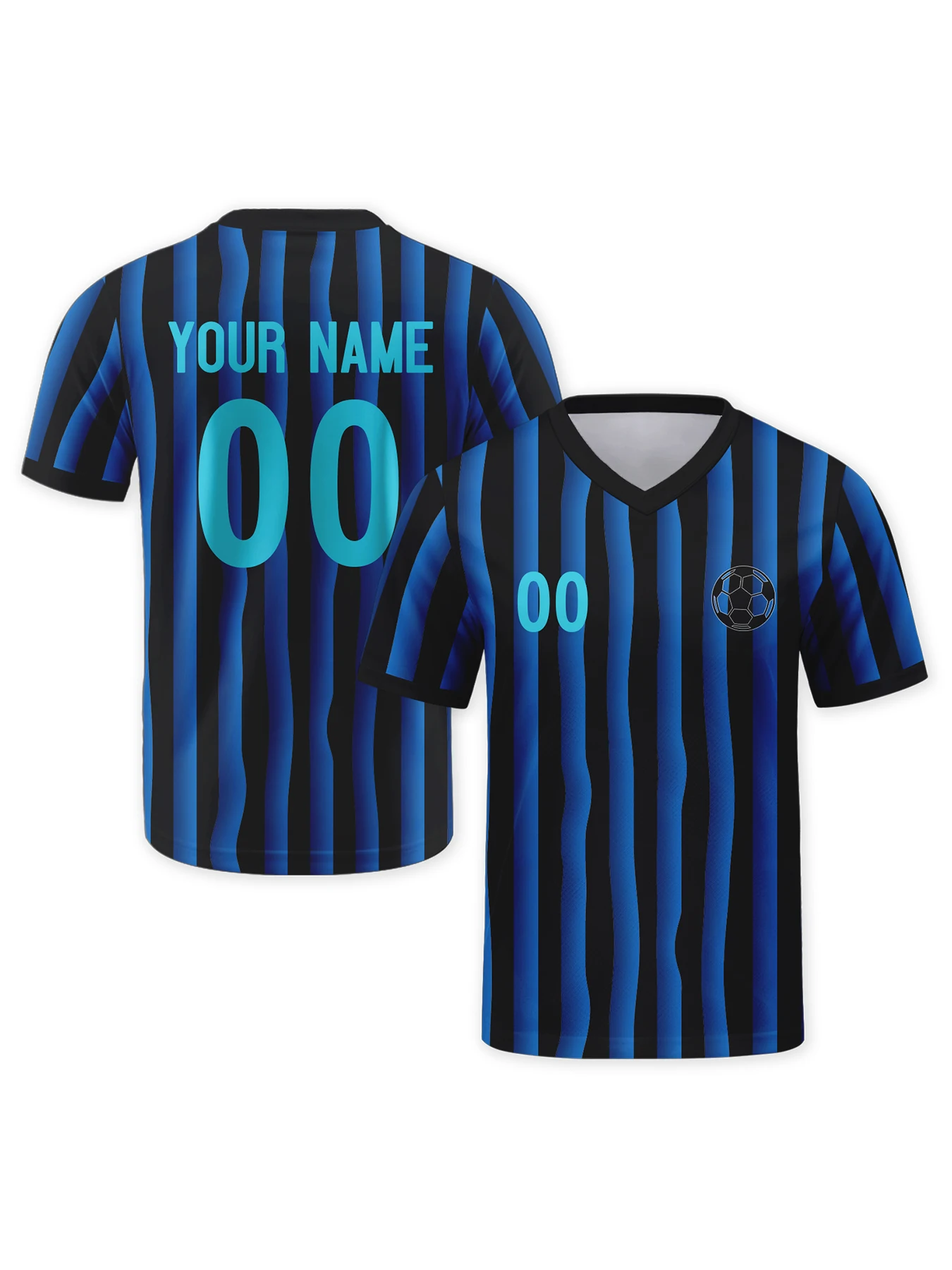 

Custom Soccer Shirt Personalized Football Jersey with Logo Name Number Black Blue Football Team Top for Women Men Youth Fan