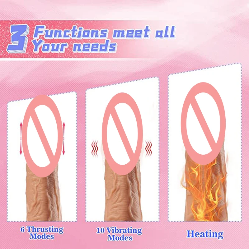 Vibrador de empuje con Control por aplicación para mujer, consolador vibratorio de calefacción realista, juguete sexual de silicona, estimulación