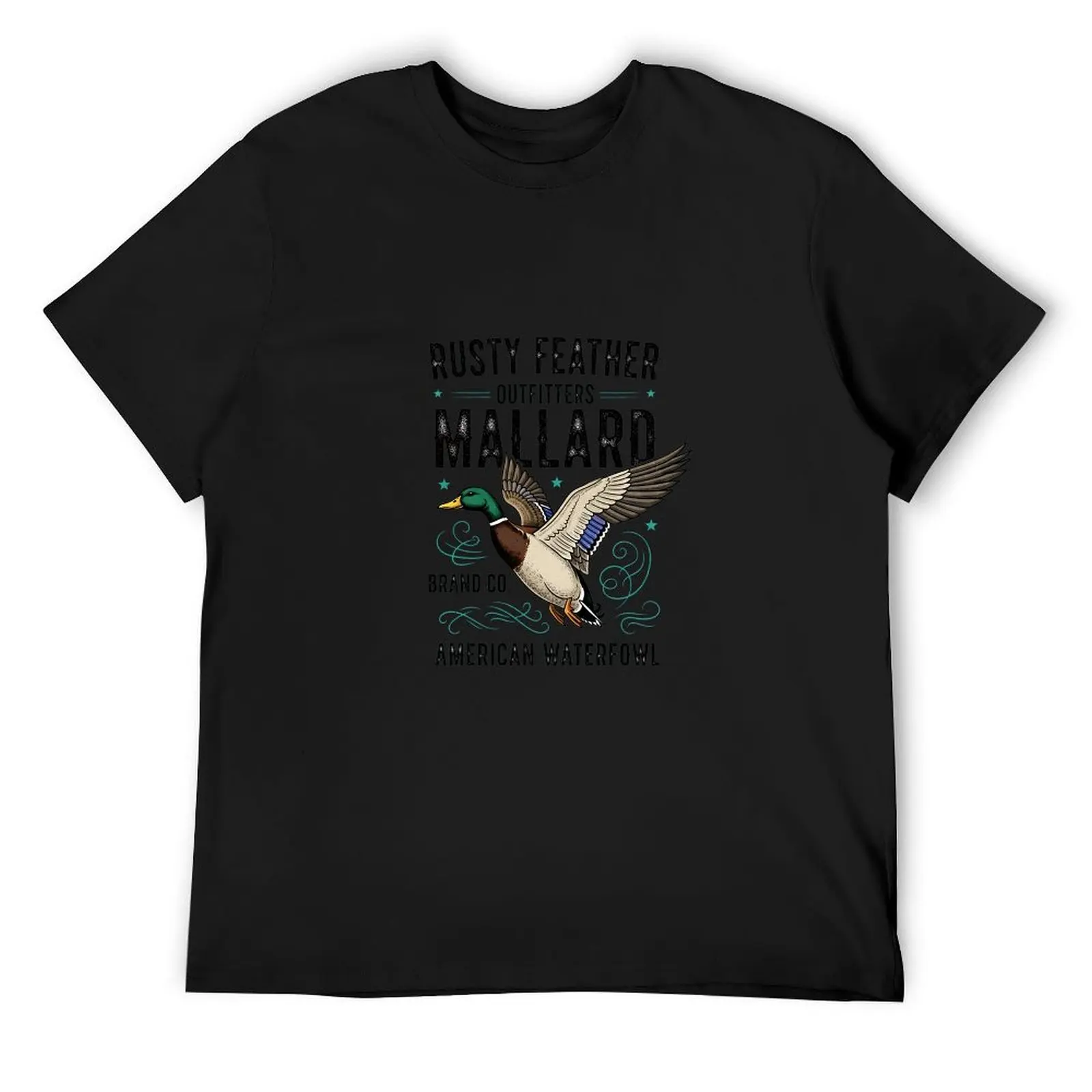 Mallard Duck Camo Bow Reed Hunting Quote Black Tee Vintage Cartoon Farmer Casual Oversized Cotton Top