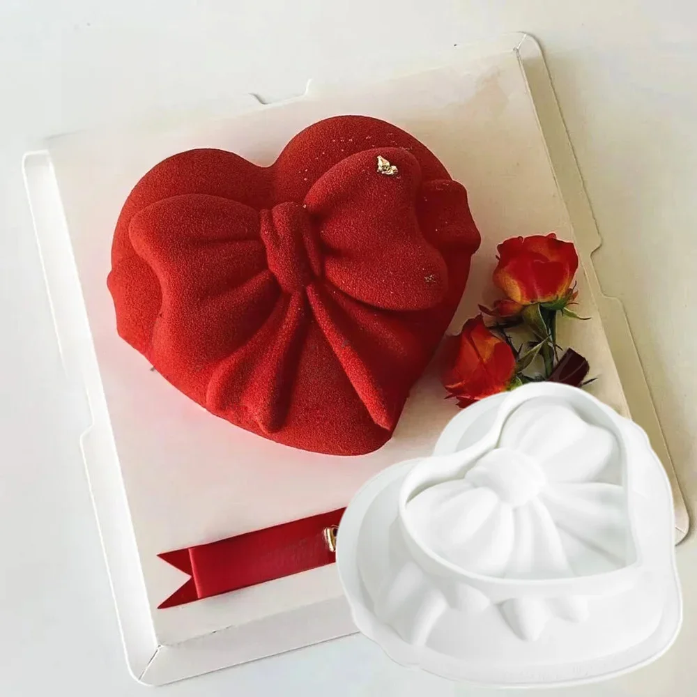 Węzeł wzór serca silikonowe formy do musu DIY dekoracje czekolada Sugarcraft glina polimerowa rzemiosło 3D formy narzędzia kuchenne — zdjęcie 2