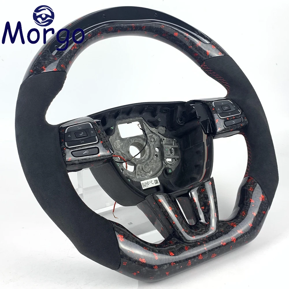 Custom LED Forged Carbon Fiber Steering Wheel For Volkswagen VW Golf MK8 golf 8 golf 7 2020 2021 2022 2023 Steering Wheel