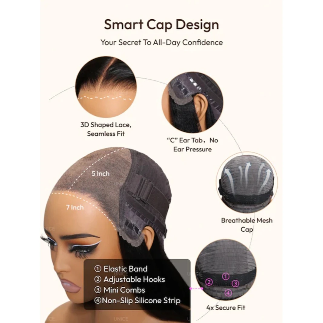 Unice 7x5 nós de bye-bye renda onda solta caramelo destaques marrom com rosto livre enquadramento franja peruca de cabelo humano 150% densidade