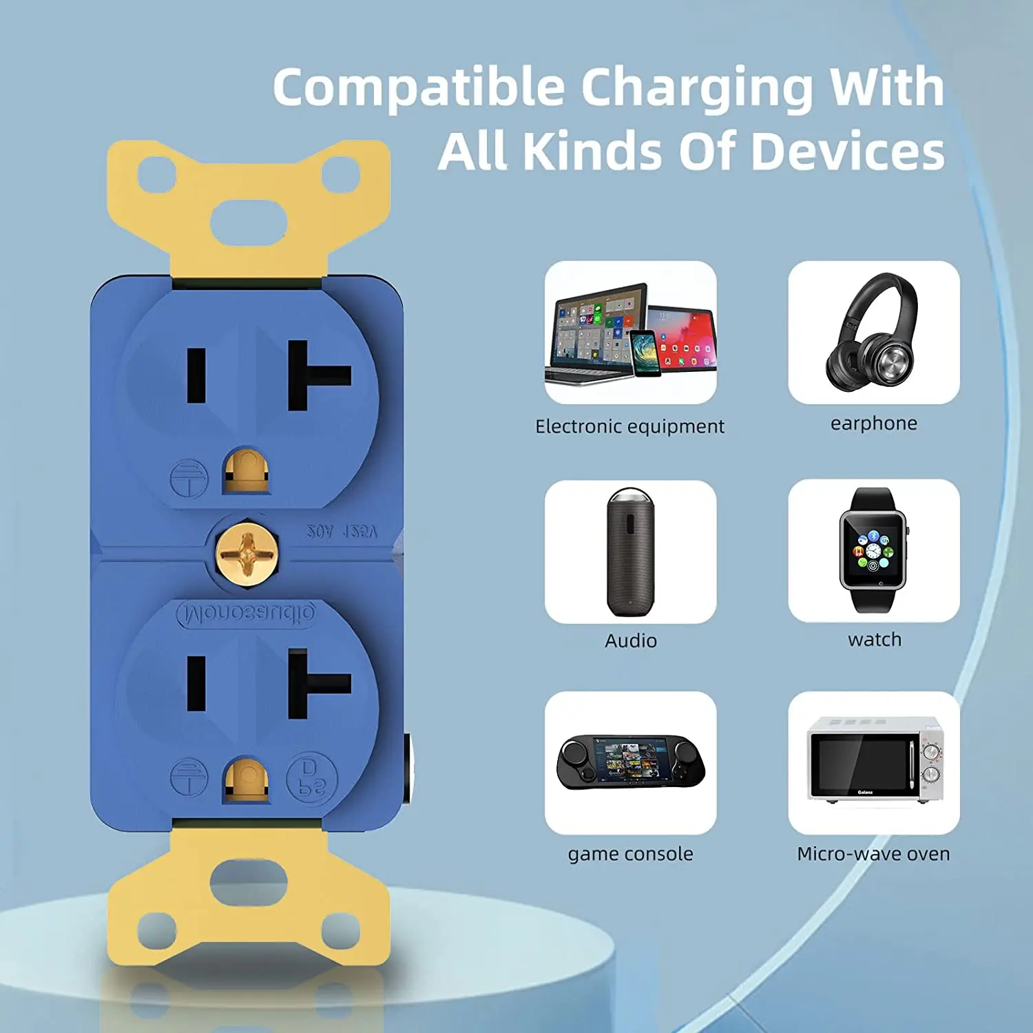 Monosaudio DP2(G)/(R) Duplex Wall AC Power Duplex Receptacles Wall Outlet Socket US AC Power Distributor