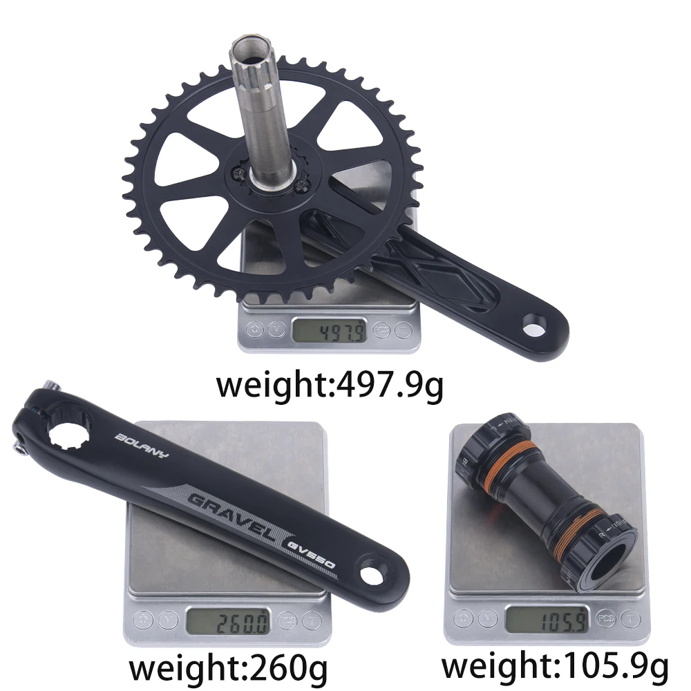 Bolany Gravel Bicycle Crankset 170mm Single Chainring 10/11 Speed CNC Wide and Narrow  Sprocket 42T For Off-Road Crank Set