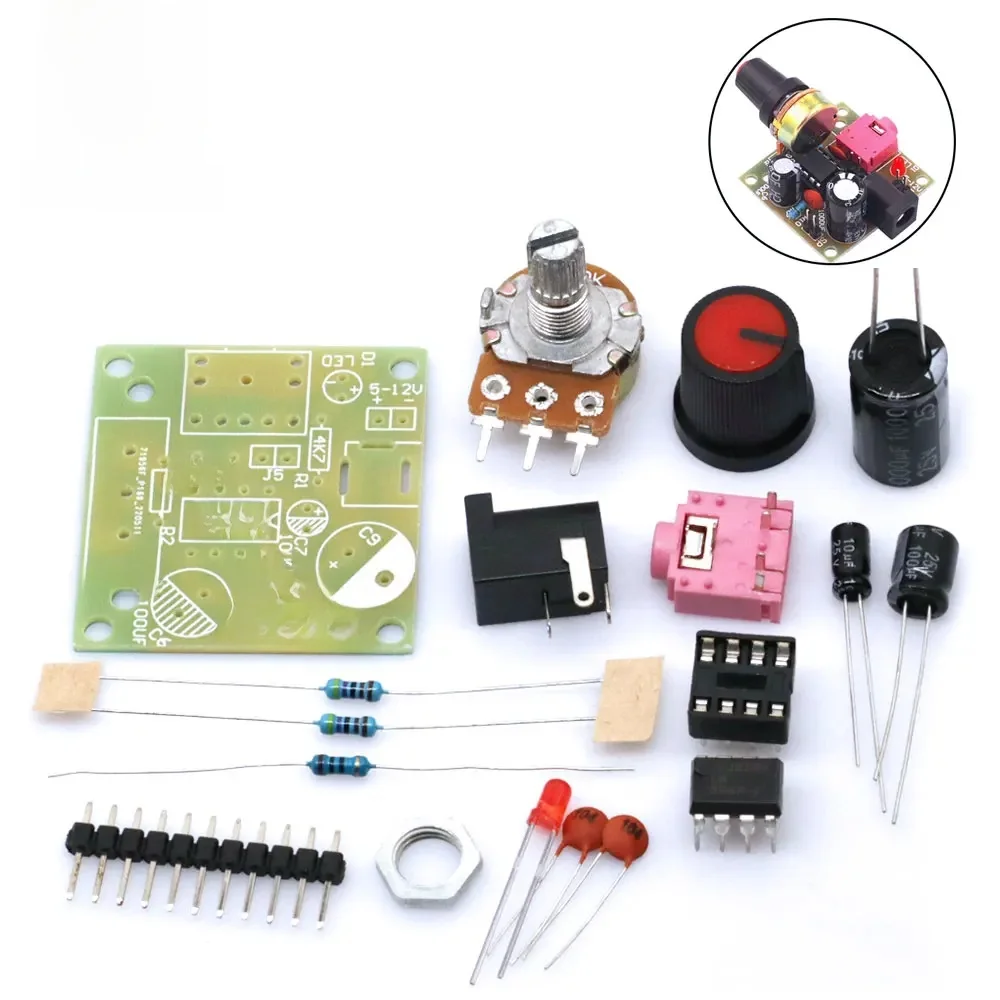 LM386 Mini wzmacniacz Audio DIY zestaw 3.5mm 3V-12V wzmacniacz mocy Suite Trousse Amplificador płyta modułu poza TDA2030 — zdjęcie produktu 7