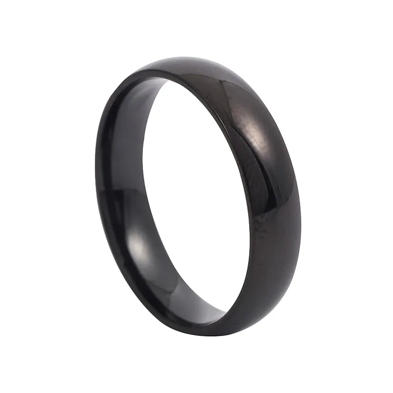 Einfache 6mm Titan Ring Frauen Männer Verhindern Allergie Hochglanzpoliert Hochzeit Ringe Edelstahl Paar Finger Schmuck Geschenke