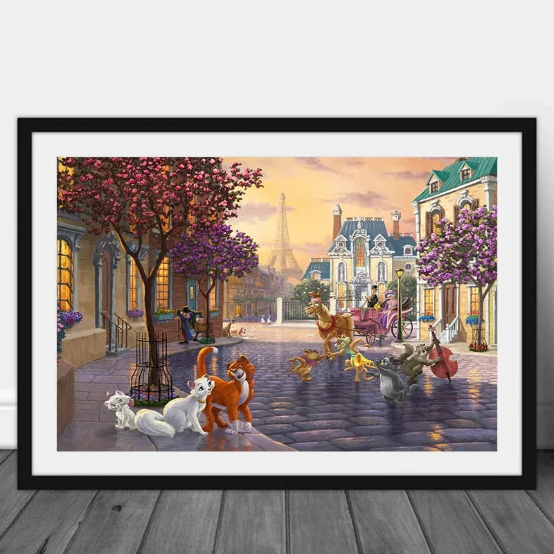 Disney The Aristocats Posters And Prints for Kids Bedroom Disneyland Cat Dog Animal Canvas Painting Wall Art Cartoon Home Decor