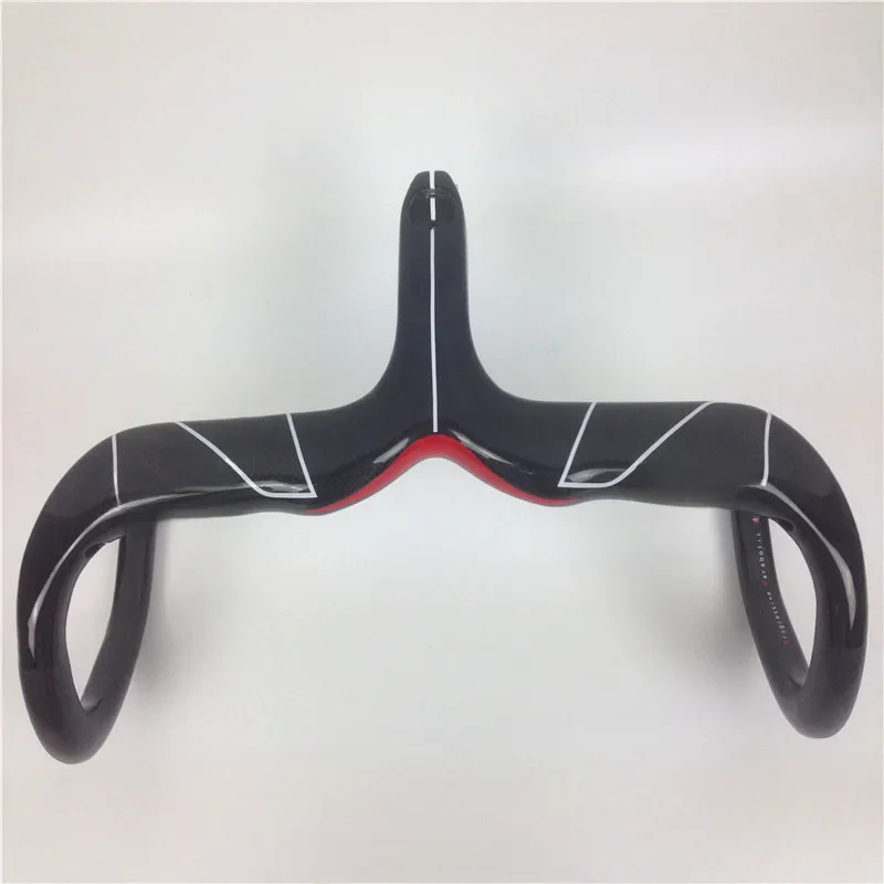 AliExpress Newest RAM3 Road bike 3K full T800 carbon fibre bicycle handlebar and stem integrated with computer stent holes parts