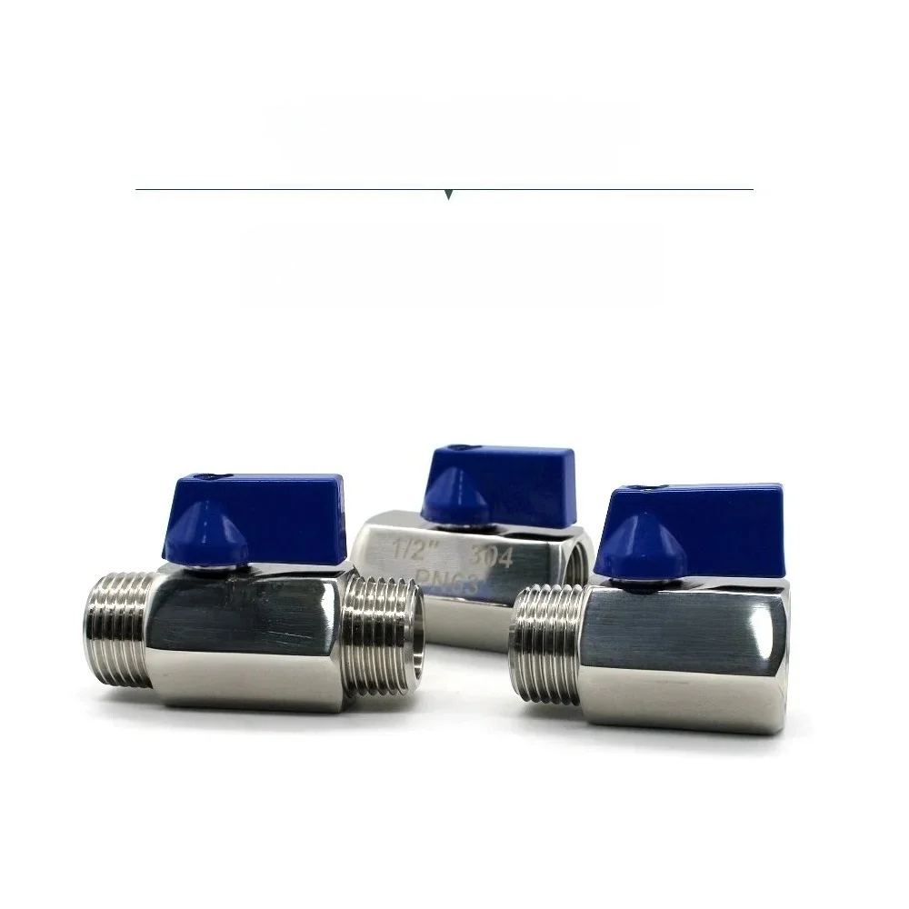 Mini Robinet à Bille Pneumatique avec Poignée en Métal, Tube de Cuisine Manuel, 1/8, 1/4, 3/8, 1/2, 3/4, 1 Pouce BSP NPT F/M M/M F/F SS304 316