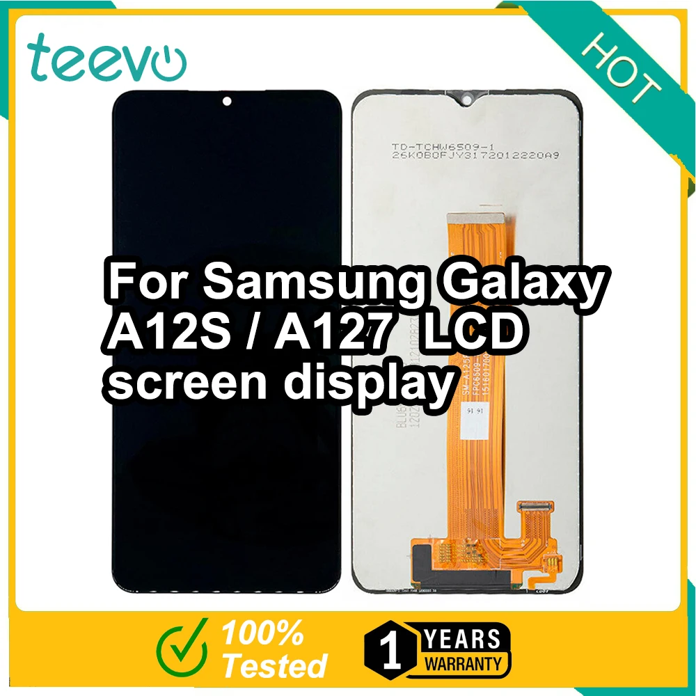 Teevo LCD For Samsung Galaxy A12S / A127 Screen Display & Touch Screen Digitizer Compatitable with A125 Black