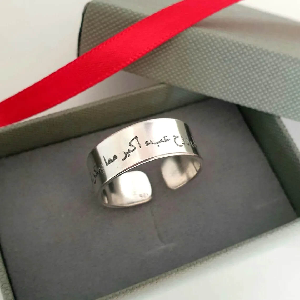 Adjustable Inner And Outer Ring Engraved Name Date Ring Stainless Steel Muslim Arabic Boy Jewelry Best Anniversary gift For Men